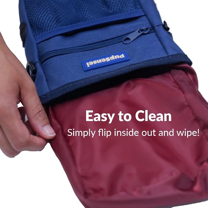 Dog Treat Pouch for Training – Magnetic Dog Treat Bag with Belt Clip & Poop Bag Dispenser – Hands Free Carry Pouch with Auto-Close Access & Shoulder Strap – Durable Pet Gear – Navy Blue