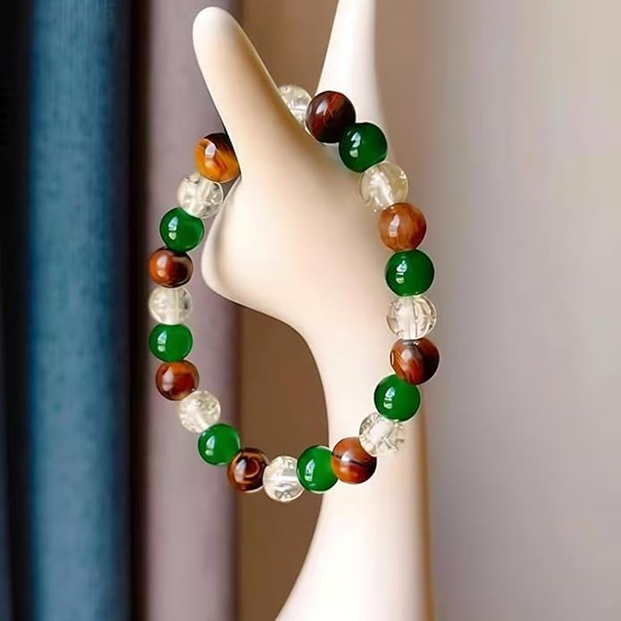 Evil Eye with Hematite Black Obsidian Tiger Eye Stone Triple Protection Bracelets for Men Women, Crystal Healing Stone Bracelet Bring Luck Prosperity and Happiness Jewelry