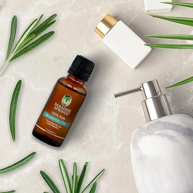 Paradise Springs Rosemary Essential Oil, 100% Pure and Natural Rosemary Essential Oil for Diffusers for Home Aromatherapy, Massage, Humidifiers, 1oz (30ml)