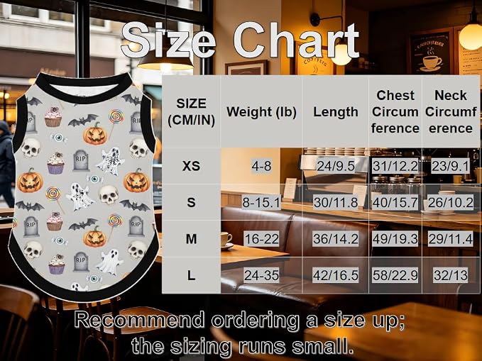 Halloween Pet Vest Spooky Pet Shirts X-Small | boo season Dog Shirt Vest cute pet Sleeveless Vests Ice Silk Dog T-Shirts holiday Dog Clothes Halloween Canine Wear