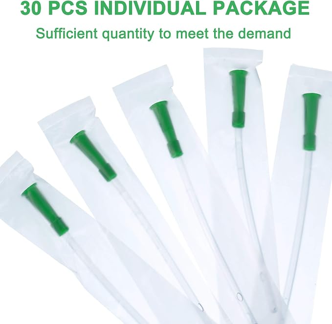 Nuanchu PVC Replacement Tubings Supplies Tubes Kit Clear Replacements Hose with Flexible Rounded End for Smooth Insert(14 FR,30 Pieces)