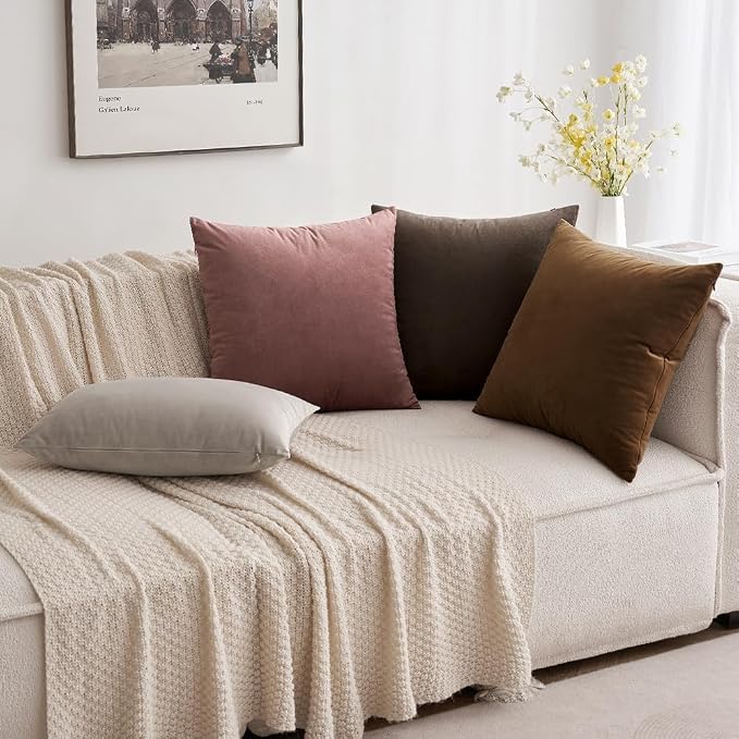 MIULEE 12x20 Inch Lumbar Velvet Throw Pillow Cover Set of 1 Dark Coffee | Soft Luxury Decorative Throw Pillow Cover, Single Rectangle Cushion Case, Home Decor for Chair Couch Sofa Bedroom Car Bed