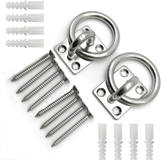 Ceiling Hooks Ceiling Wall Mount Hook Heavy Duty 1000LB Dog Anchor Pad Eye Plate 304 Stainless Steel for Yoga Swings Hammocks Training Straps Punching Bags Hanging