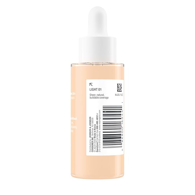 Neutrogena Healthy Skin Sensitive Skin Serum Foundation with Pro-Vitamin B5, Color Correcting & Pore Minimizing Liquid Foundation & Face Serum, Buildable Coverage, Light 01, 1 oz