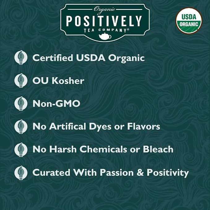 Organic Positively Tea Company, Chamomile Herbal Tea Bags, 100 Count, Eco-Friendly Tea Bags, Non-GMO