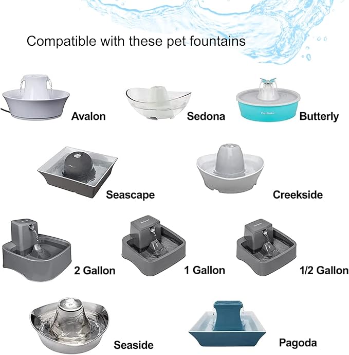 32 Pack Pet Fountain Replacement Filters, 16 Carbon and 16 Foam Pre-Filters | For Select Ceramic and Stainless Pet Fountains; Carbon Reduces Odors, Foam Catches Hair and Debris to Support Pump Care