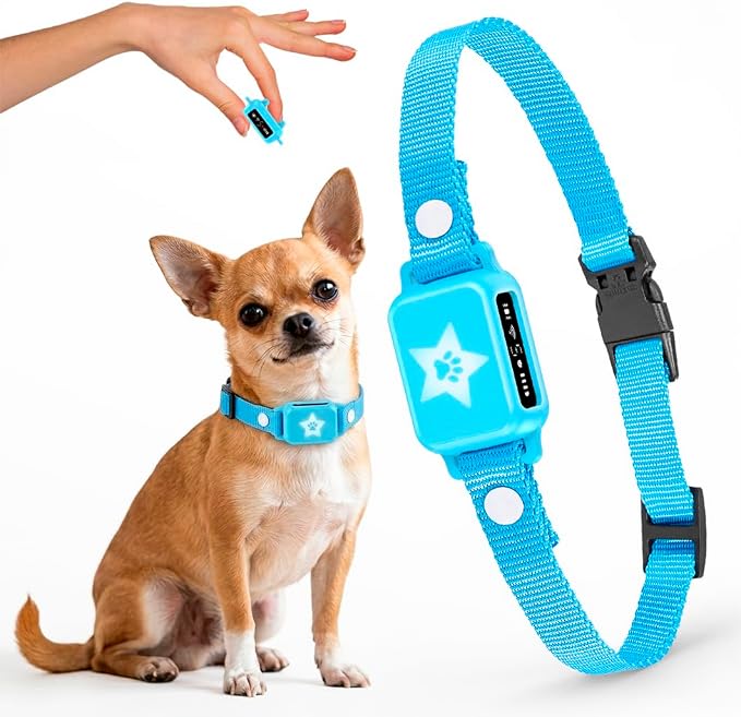 Bark Collar for Small Dogs 5-15 lbs with Magnetic Charging – No Shock, 3 Beep & Vibration Modes, 5 Sensitivity Levels - Humane Stop Anti-Barking Device - Dog Training Bark Collar (Sky Blue)