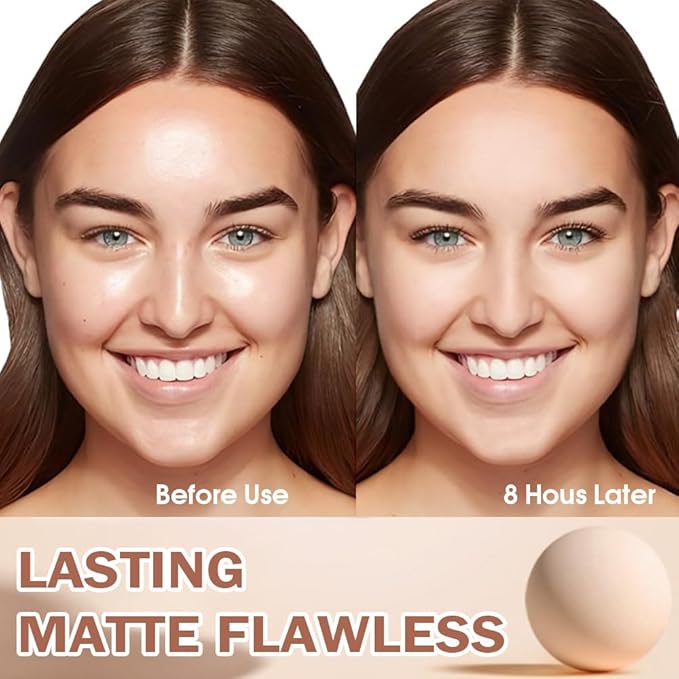 Kaely Oil Control Face Pressed Powder, Perfection Matte Compact Powder, Long Lasting Waterproof Finishing Powder Makeup, polvo compacto de maquillaje, Lightweight, Vegan, 120 Vanilla
