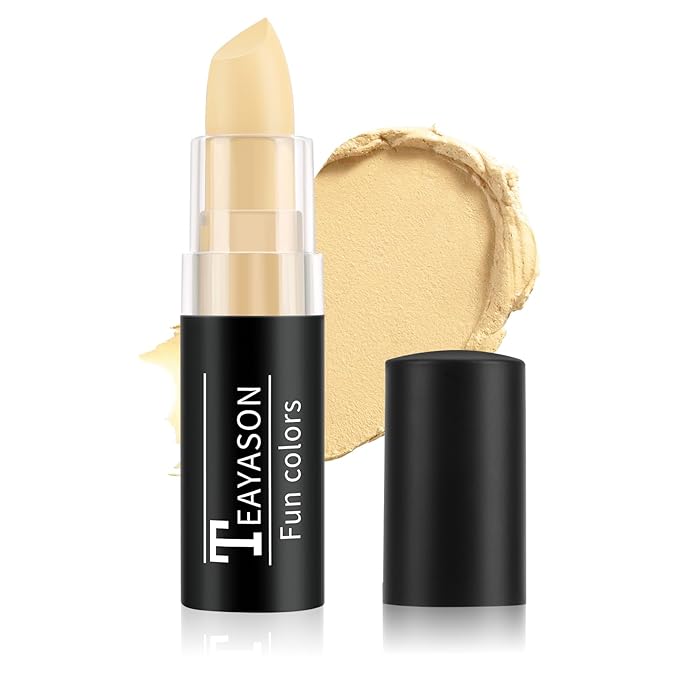 Yellow Face Body Paint Stick, Matte Lipstick Eye Black Stick Face-Paint Make Up, Long Lasting Waterproof Yellow Face Makeup for Halloween Special Effect SFX Costume Cosplay Makeup