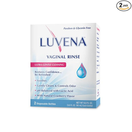 LUVENA Feminine Rinse for Women - Gentle Daily Intimate Rinse - pH Balanced Internal Cleanse - Paraben Free, Glycerin Free - Odor Control and Freshness - 2 Pack, 3oz Bottles