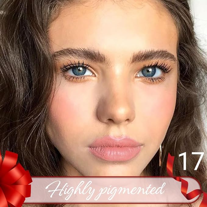 Nude Pink Crayon Matte Lipstick Lip Liner Pencil - Smudgeproof Waterproof Lipstick Crayon with Sharpener - Moisture Smooth Formula for Women, 17#