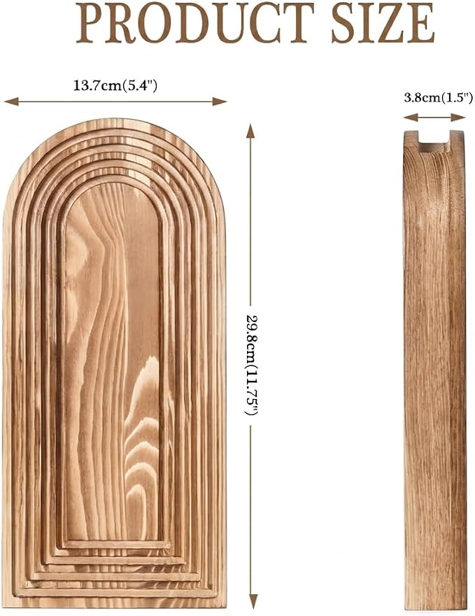 Set of 2 Wooden Wall Vases with Dried Pampas Grass & Eucalyptus, Boho Farmhouse Decor for Living Room, Entryway, Bathroom, Rustic Home Art(Brown)