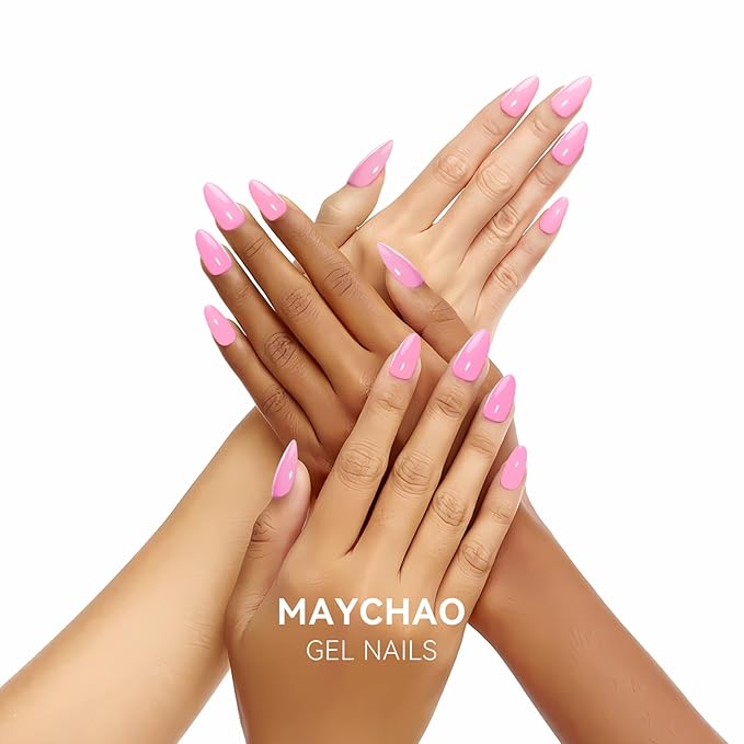 MAYCHAO 15ML Gel Nail Polish 1Pc Pink Gel Polish Soak Off UV LED Nail Lamp Curing Nail Polish for Nail Art Manicure Salon DIY at Home, 0.5 OZ