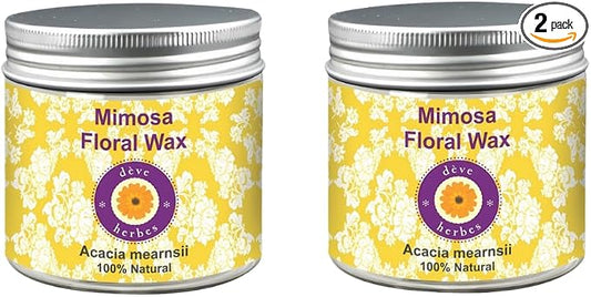 Deve herbes Pure Mimosa Floral Wax (Acacia mearnsii) (Pack of Two) 50gm X 2