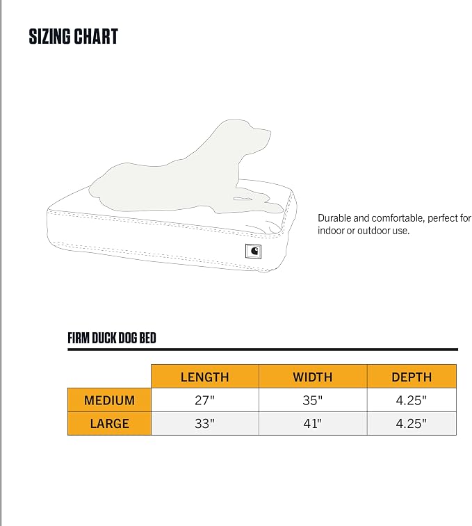 Carhartt Firm Duck Sherpa-Topped Dog Bed Port L | Durable Canvas Pet Bed, Water Resistant, Sherpa Top, Large