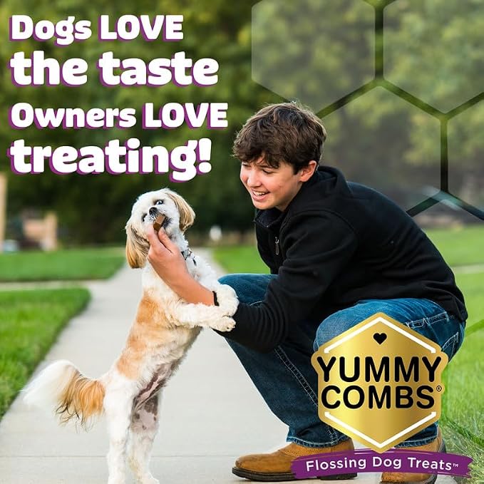 Yummy Combs Dog Dental Treats – Vet VOHC Approved, Removes Tartar & Cleans Teeth – Yummy High Protein Chicken Treat for Extra Small Dogs (Mini Pack, 30 Count)