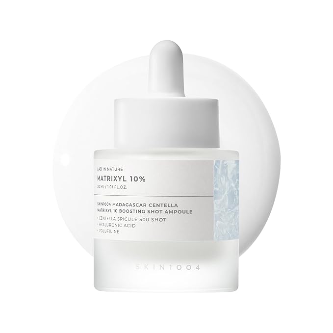 SKIN1004 Matrixyl 10% Boosting Shot Ampoule, Hyaluronic Acid Serum for Face, Facial Spicule Serum for Deep Hydration & Firming, Centella Ampoule with Panthenol, Korean Skin Care, 1.01fl.oz / 30ml