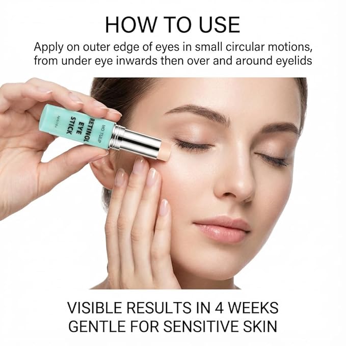 Retinol Eye Stick Balm, Retinol Eye Cream – Anti-Aging Formula Reduces Fine Lines, Dark Circles & Puffiness, Hydrates Delicate Skin – Visible Results in 4 Weeks, Gentle for Sensitive Skin