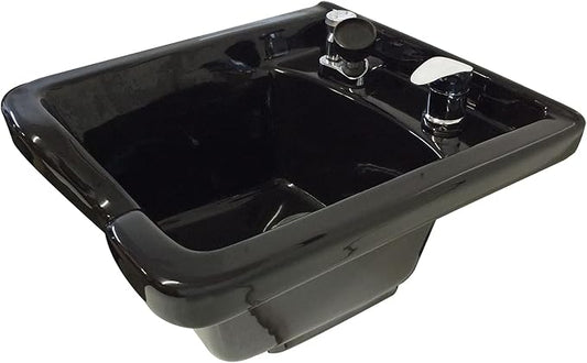 Square Black CERAMIC Wall Mounted Beauty Salon Shampoo Bowl TLC-B41W