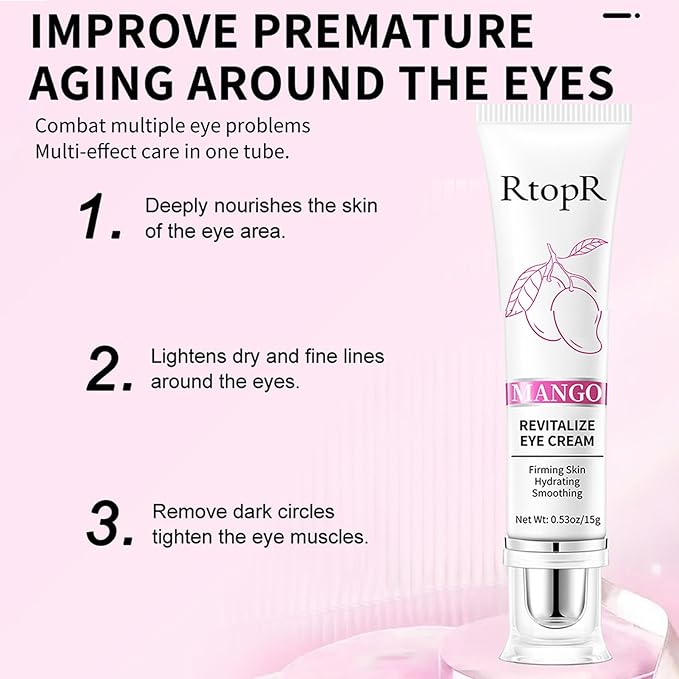 Eyelift Serum - Mango Revitalize Eye Cream, Eyelift Serum Mango Revitalize Eye Care Cream, Removes 99% Of Eye Bags & Dark Circles Mango Revitalize Firming Eye Cream (3 Pcs)