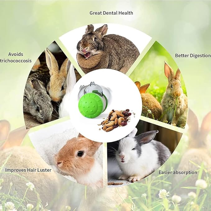 Dbeans Flourishing Interactive Treat Ball for Rabbits & Guinea Pigs - Enrichment Foraging Toys for Boredom