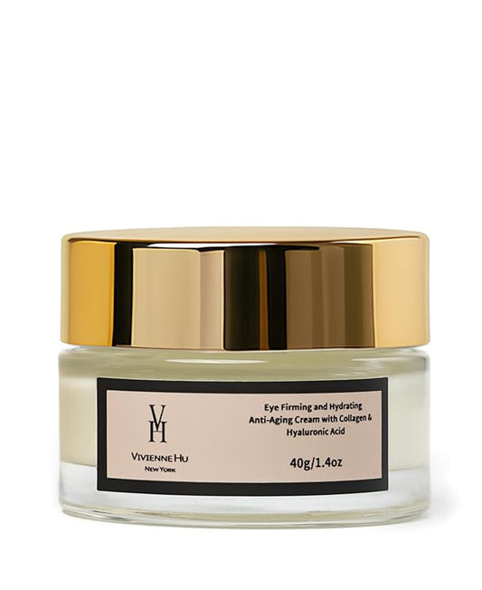 VivienneHu Eye Firming and Hydrating Anti-Aging Cream with Collagen and Hyaluronic Acid for Dark Circles & Puffiness, Daily Wrinkle Cream, Anti Aging Skin Care Treatment Women and Men, 1.4oz/40g