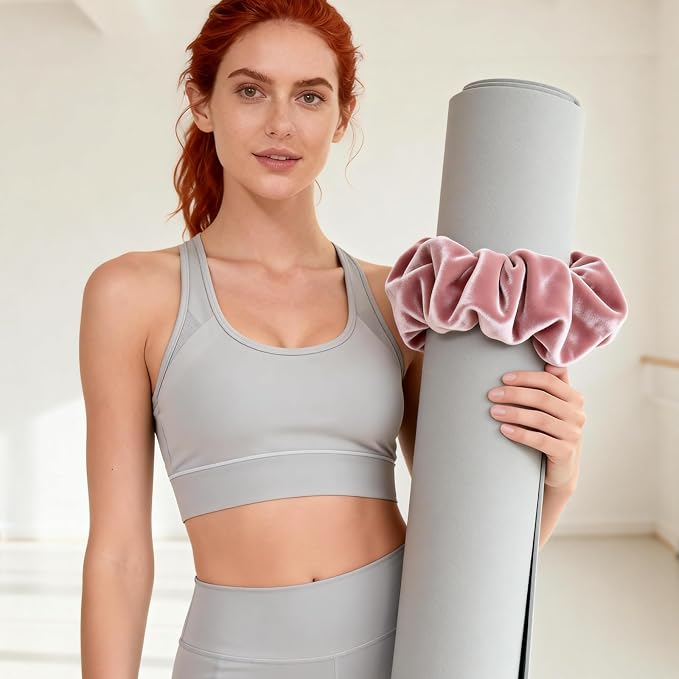 Yoga Mat Scrunchie, Yoga Mat Strap, Yoga Mat Straps for Carrying, Durable and Stretchable Scrunchie for All Standard Mats, Perfect for Yoga Practice and Fitness Enthusiasts(mat not included)