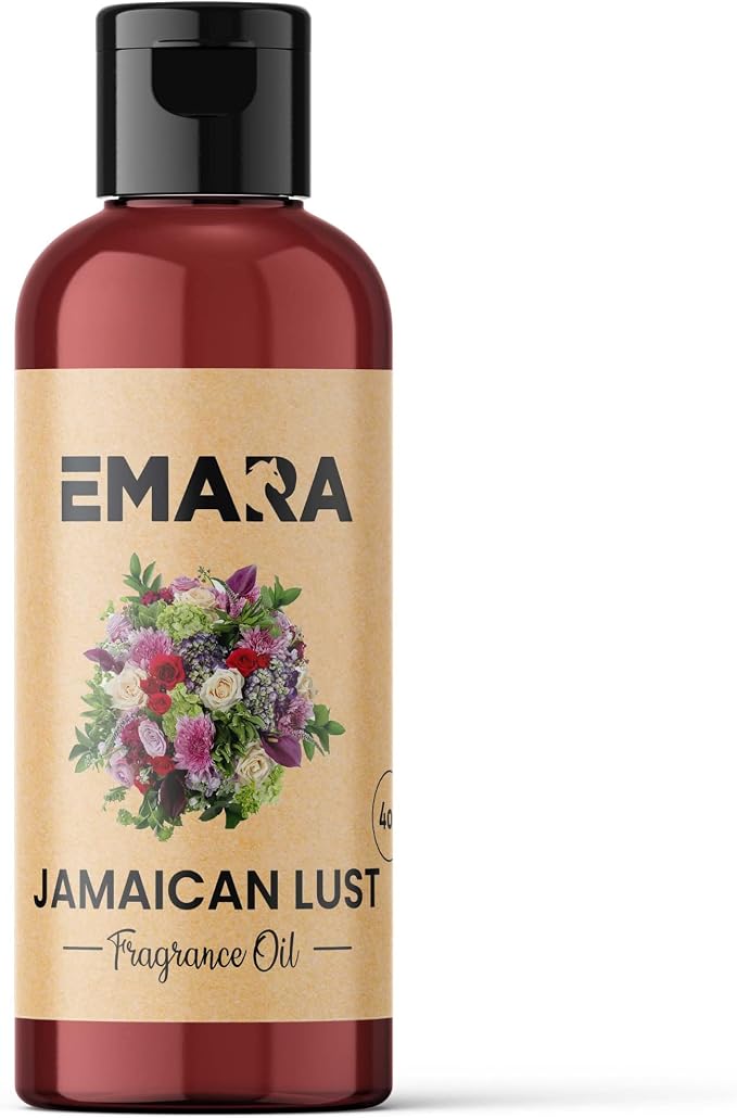 EMARA All Natural Floral Jamaican Lust Essential Oil for Diffusers, Skin Care, Aromatherapy Fragrance Oil, Organic Therapeutic Grade 4 fl oz