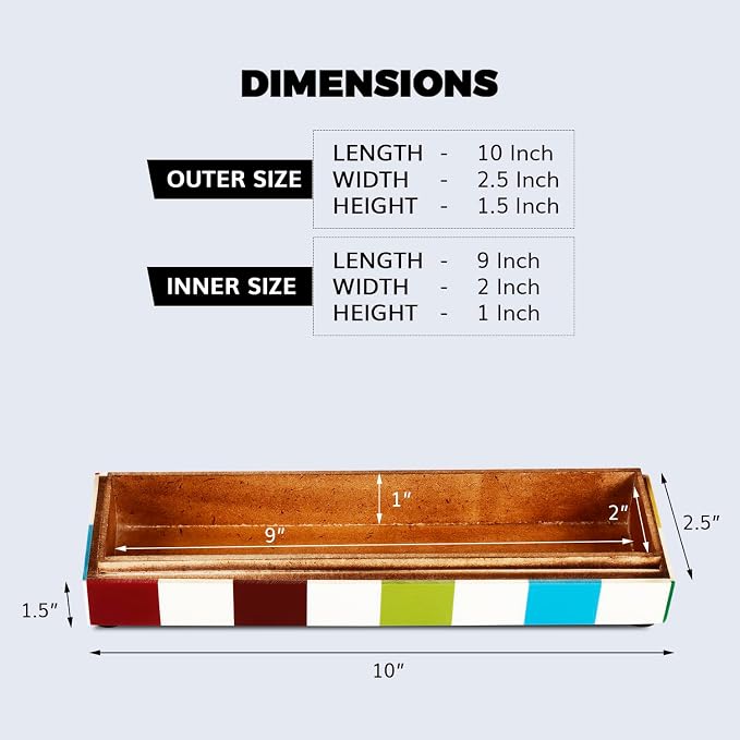 Handicrafts Home Decorative Remote Holder Box 10x2.5 – Slim Organizer Box with Lid for TV Remotes, Coffee Table Décor, Modern Shelf Box, Boho Home Décor Accent, Black and White Decorative Storage Box
