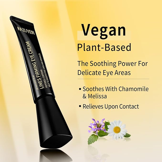 Under Eye Cream for Dark Circles Fading, Puffiness and Wrinkles, Hyaluronic Acid + Peptide + Caffeine Eye Cream Anti Aging, Hydrating Eye Care, 20ml/0.67 fl oz