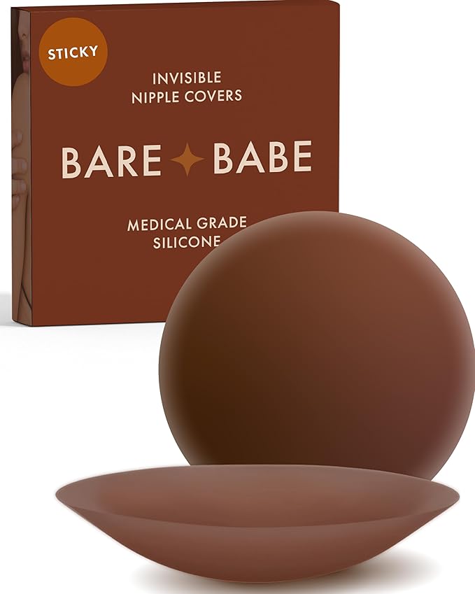 Reusable Silicone Nipple Covers - Waterproof, Nude, 4 Shades - Sticky Breast Stickers for Strapless Dress