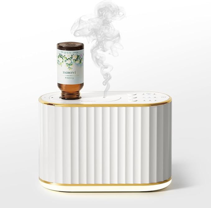 Waterless Diffuser for Home Essential Oil Diffuser, Wireless Aromatherapy Diffuser with 4 Mist Levels, 3 Time Setting, Portable Aroma Diffuser, Mini Home Fragrance for Bedroom, Office, Studio