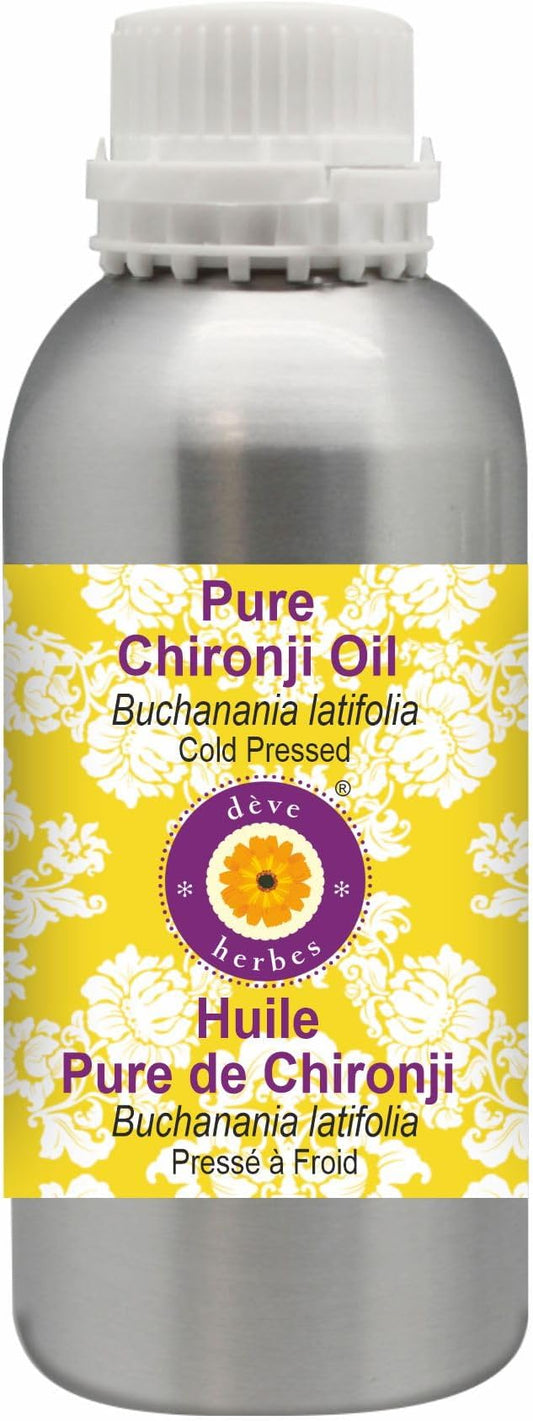 Deve Herbes Pure Chironji Oil (Buchanania latifolia) Cold Pressed 300ml (10 oz)