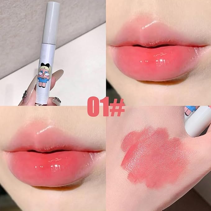 6Pcs Hydrating Lip Gloss Set, High Shine Glass Finish Korean Lip Glaze, Glowy Tint | Lip-Plumping, Naturally Moisturizing, Lightweight, Glow-Boosting Water Mirror Liquid Lipstick,Natural Makeup