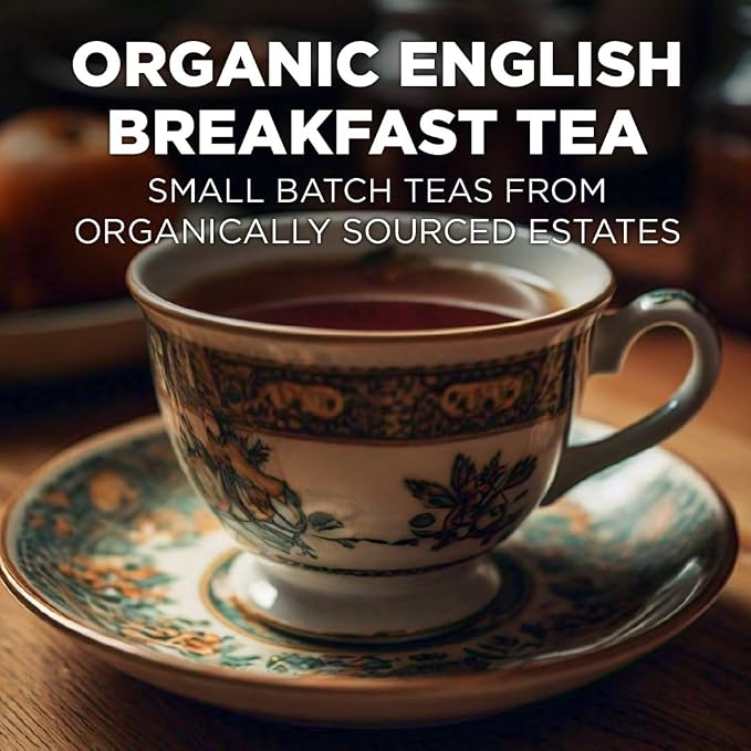 Maud's Organic English Breakfast Black Tea Pods, 100 ct, Recyclable Single Serve Pods – 100% Gourmet Blended Tea Leaves, Compatible with Keurig K Cups Maker