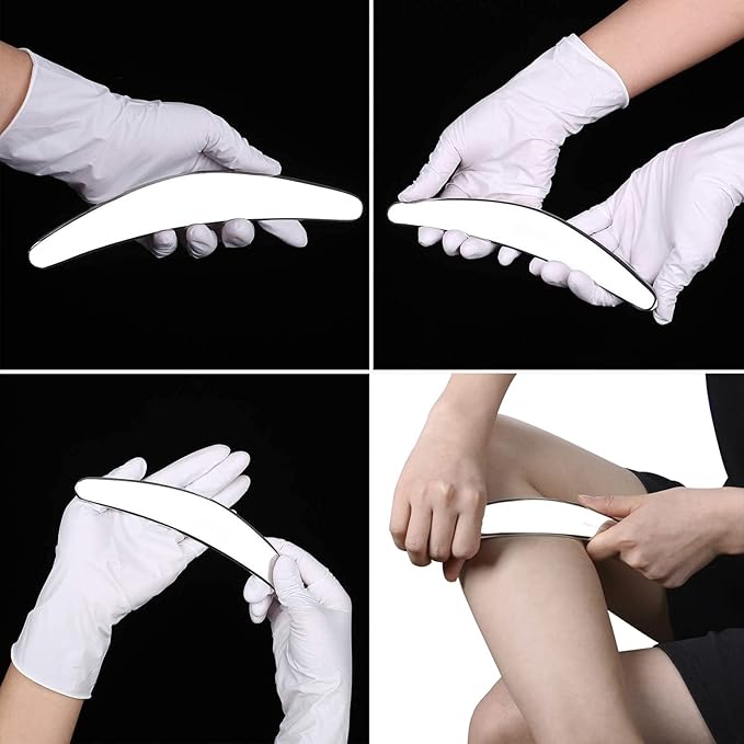 Professional Stainless Steel Muscle Scraper Tool Set, 3-Piece Physical Therapy and Myofascial Release Tools for Soft Tissue Massage 14inch Long bar(Double Edge)