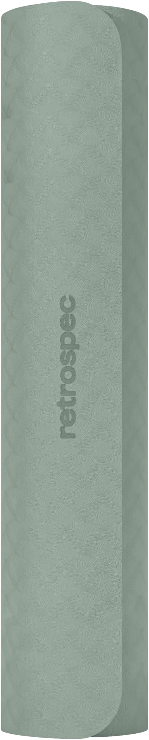 Retrospec Zuma Yoga Mat 6mm Thick Non-Slip TPE Exercise Mat | Cushioned Workout Mat for Yoga Pilates and Home Stretching | 72 x 24 with Carrying Strap