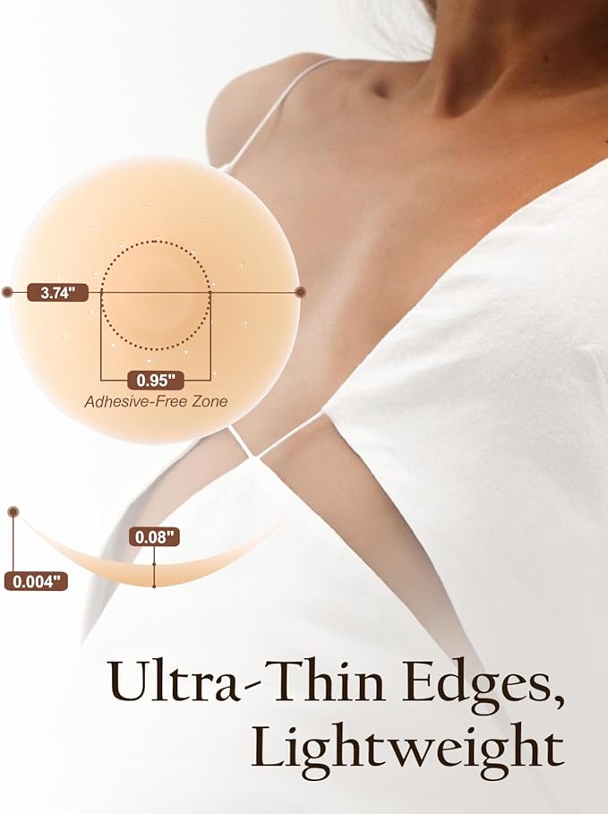 Nipple Covers For Women, 2 Pairs Sticky Bra, Reusable Pasties Nipple Covers Waterproof with Travel Box
