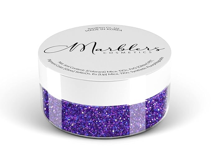 MARBLERS Twinkle Face & Body Glitter [Pansy Purple] 0.18oz (5g) | Fine | Non-Toxic | Vegan | Cruelty-Free | Festival, Rave & Party Makeup | Eye, Hair, Nail Polish, Eyeshadow | Nail Art | Gel Nail