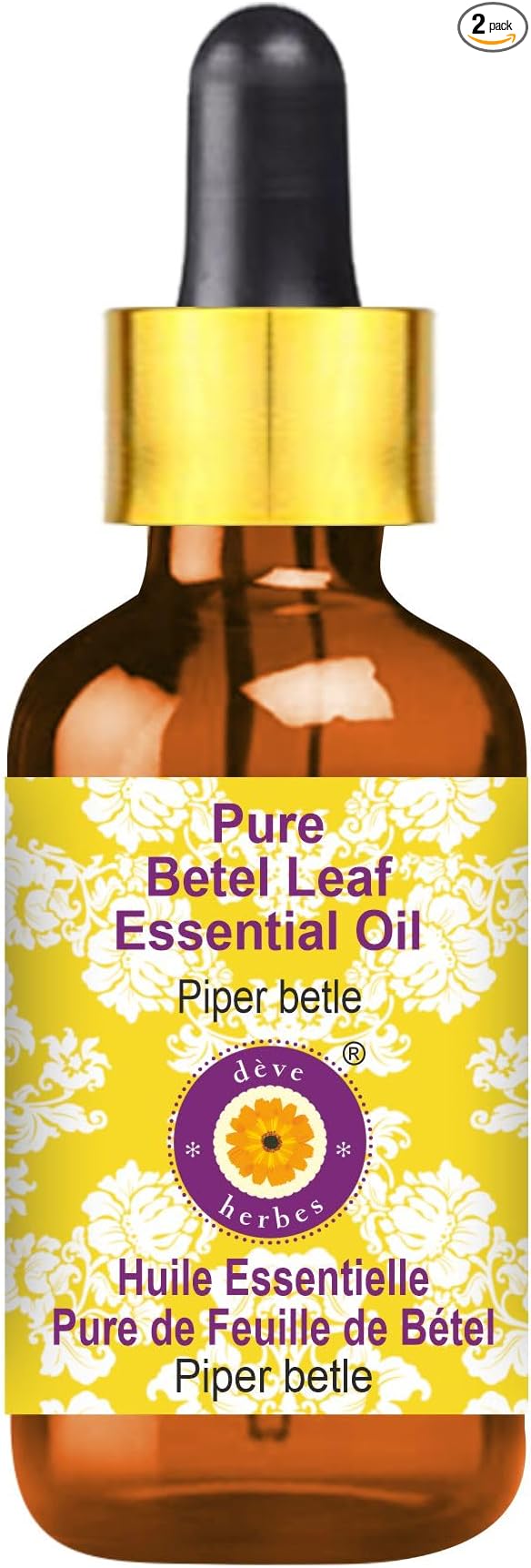 dève herbes Pure Betel Leaf Essential Oil (Piper betle) with Glass Dropper Steam Distilled 2ml (0.06 oz)