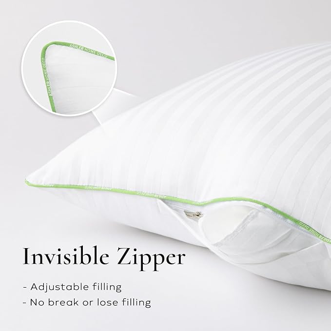 Ashler Home Deco Synthetic Down Pillow Inserts, 16x16 Down Alternative Throw Pillows Insert Sleeping Pillows with 100% Cotton Cover Decorative Pillow Stuffer for Sofa, Couch Bed(Set of 4, White)