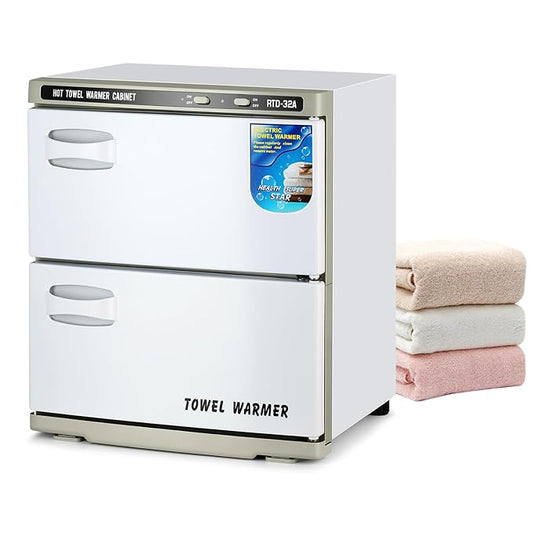 32L Hot Cabinet, Hot Towel Warmer Cabinet, 2in1 Professional Double Towel Heater Machine for Facial Spa, Massage, Hair Salon, Barber, Estheticians, Beauty Salon
