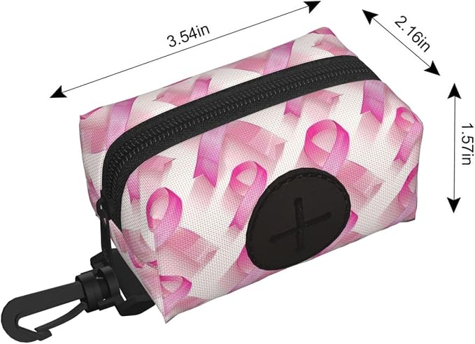 Breast Cancer Pink Ribbons B Print Dog Poop Bag Holder