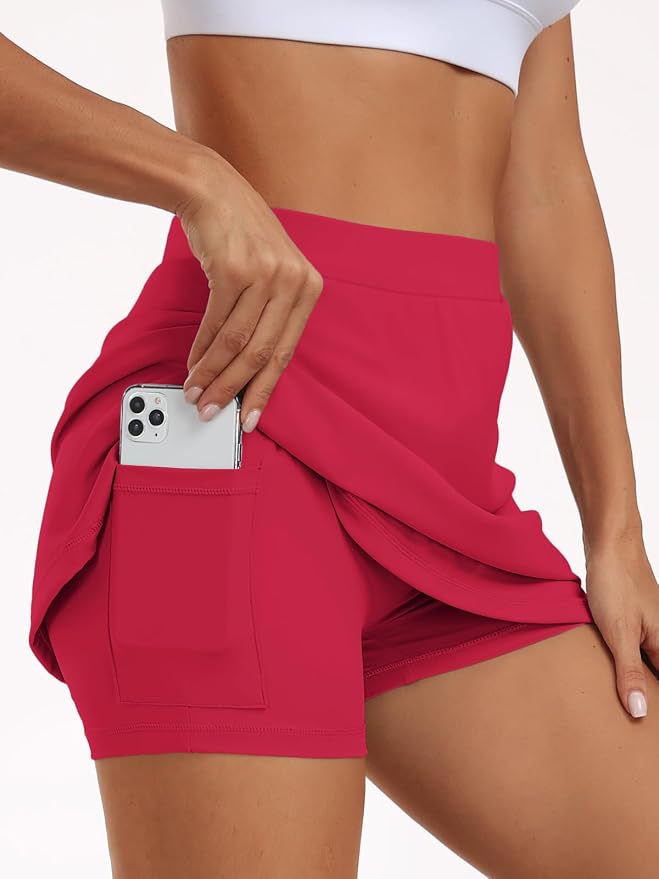 AUTOMET Women's Mini Tennis Skirt with Shorts Underneath 2026 Athletic Workout Cute Golf Skorts Trendy Summer Gym Clothes