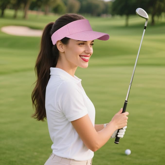 Topbuti Sports Sun Visor Hats for Women Men Adjustable Cotton Beach Baseball Tennis Golf Hat Caps UV Protection Visors