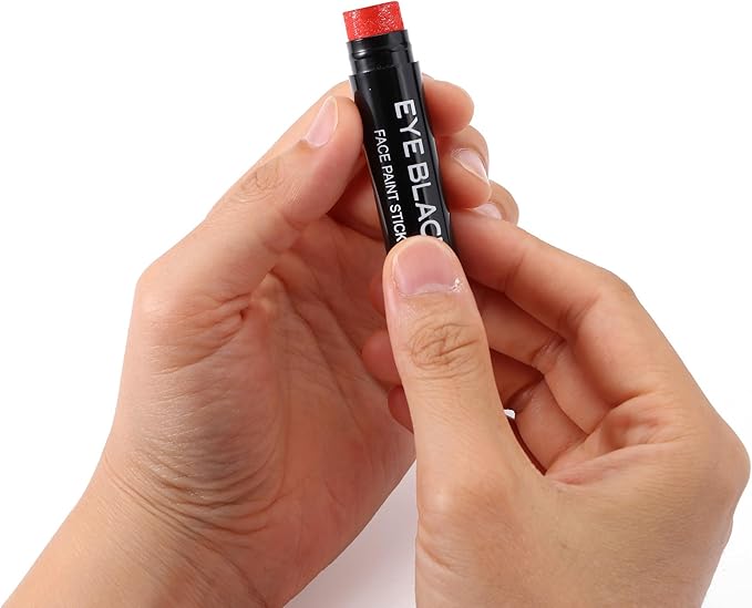 CCbeauty Red Glitter Eye Black Stick for Baseball Football Softball Lacrosse Sport Accessories, Anti-Glare Eyeblack, Waterproof Face Paint, Last All Game, Smooth Application, High Pigmented Color