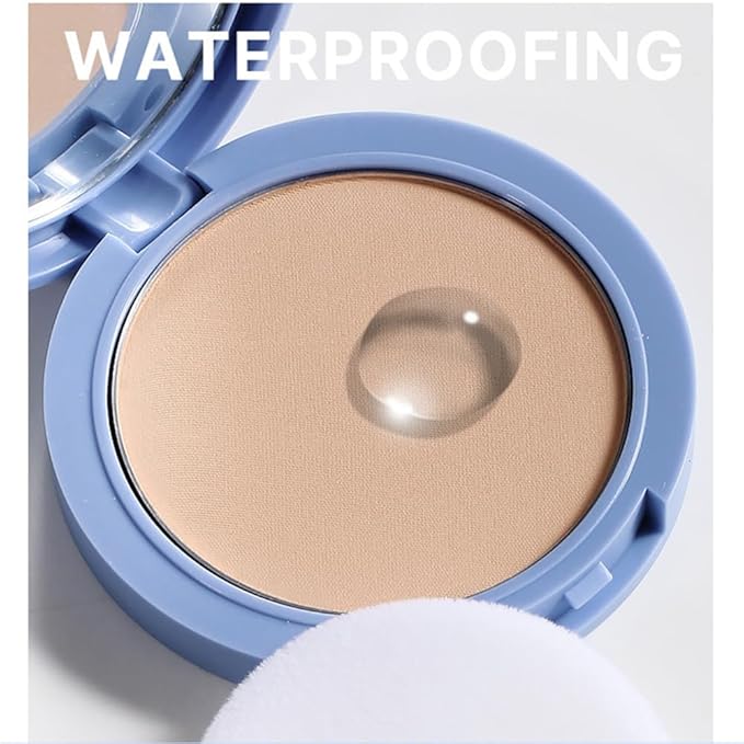 LAMUSELAND Pressed Powder Compact, Oil Control Brighten Skin 6 Colors Face Powder, Whitening Highlighting Face Makeup Tools for Women Girls (JG07)