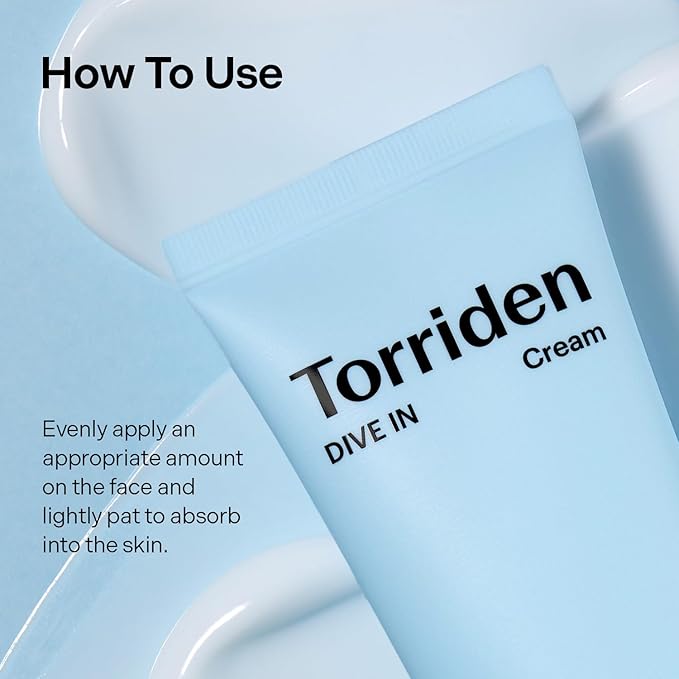 Torriden DIVE IN Cream 80ml (2.71 fl. oz.) | Facial Moisturizer for Sensitive, Oily Skin | Lightweight and Moistrul Creamy Texture | Hyaluronic Acid Cream, Allantoin
