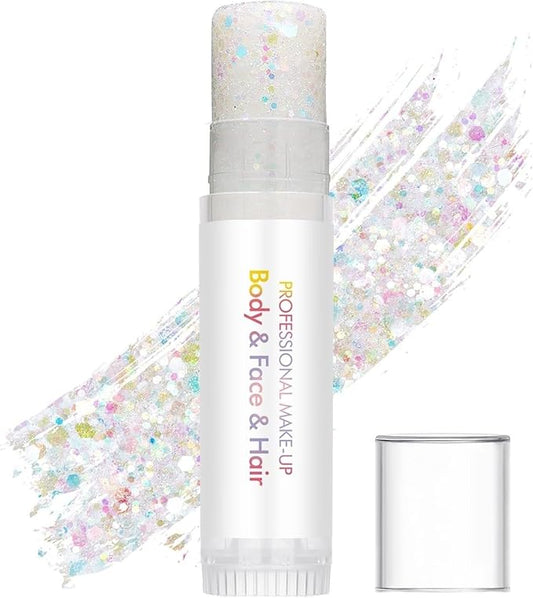Body Glitter Stick,Sparkling Neon Outfit Party Holographic Sequins Paint Mardi Gras Accessories Face and Body Glitter Gel Makeup. (Rainbow)