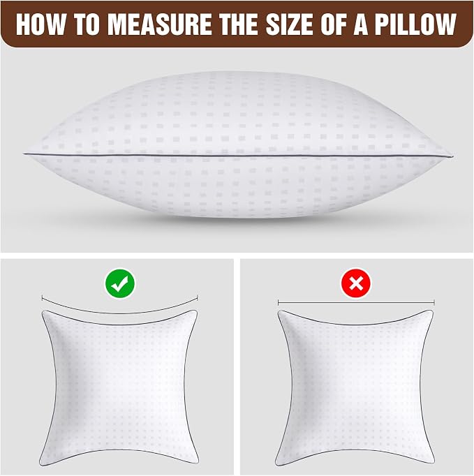 24"x24"Pillow Inserts Set of 2 with 100% Cotton Cover Decorative Square Throw 24 Pillows for Couch, Sofa and Bed - White(2, 24x24)